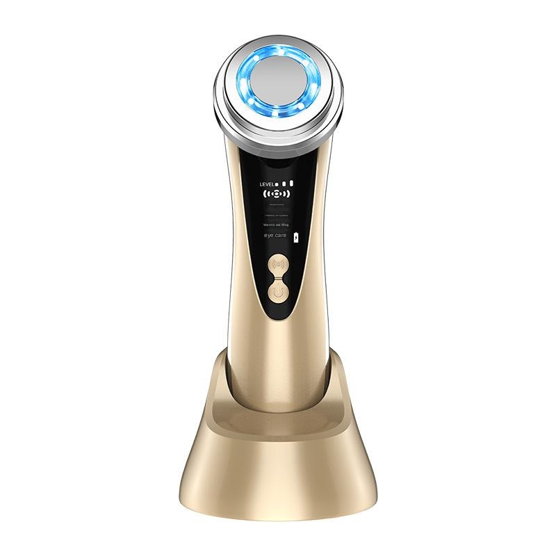 4-in-1 Facial Beauty Device – LED Light Therapy, Warm Lifting, Ion Cleansing & Eye Care(gold)