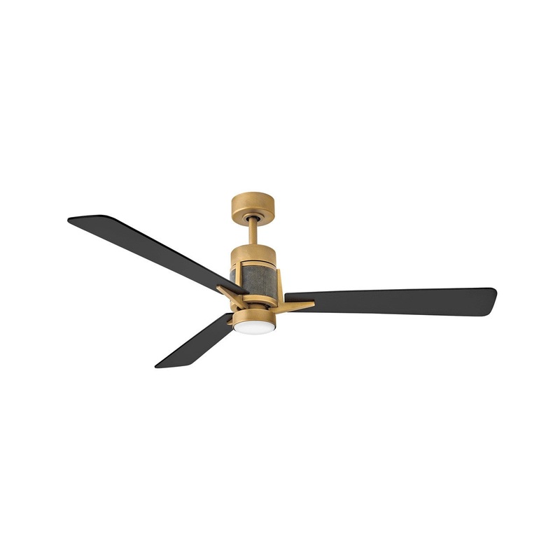 56″ LED Smart Fan from the Atticus Collection in Heritage Brass Finish by Hinkley