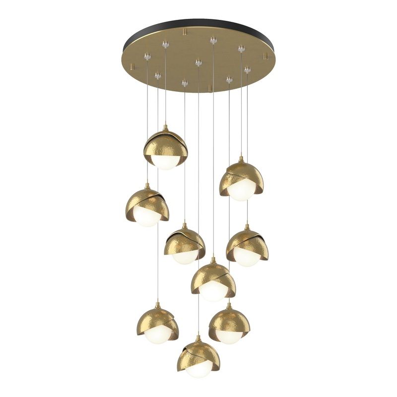 Brooklyn 9-Light Double Shade Pendant Modern Brass Modern Brass