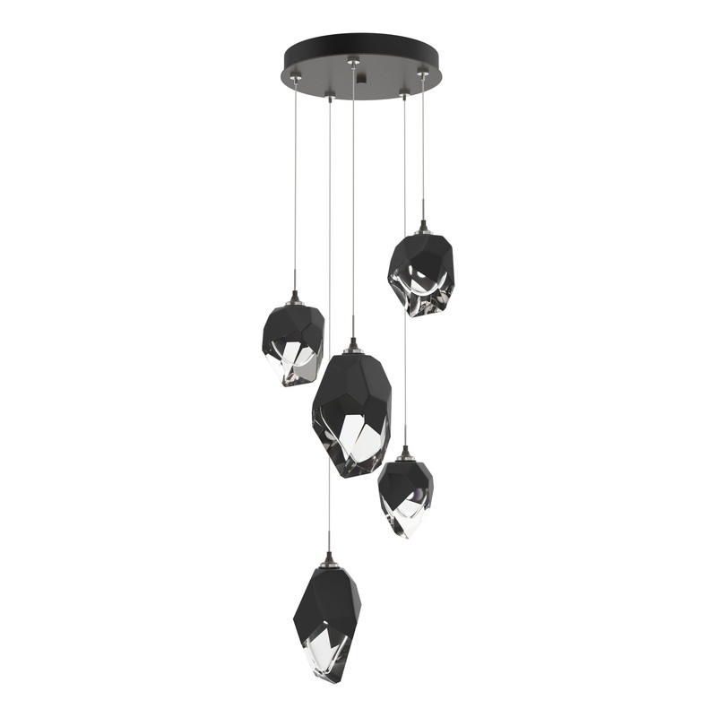 Chrysalis 5-Light Mixed Crystal Pendant Dark Smoke Black Crystal (BP)