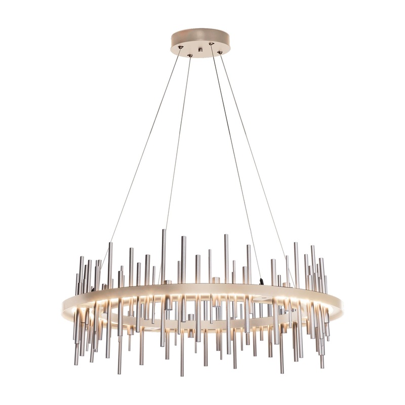 Cityscape Circular LED Pendant Soft Gold Vintage Platinum