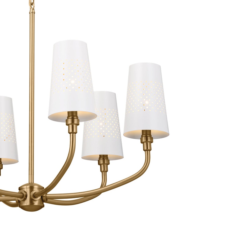 Kichler 52508BNB Six Light Chandelier, Brushed Natural Brass
