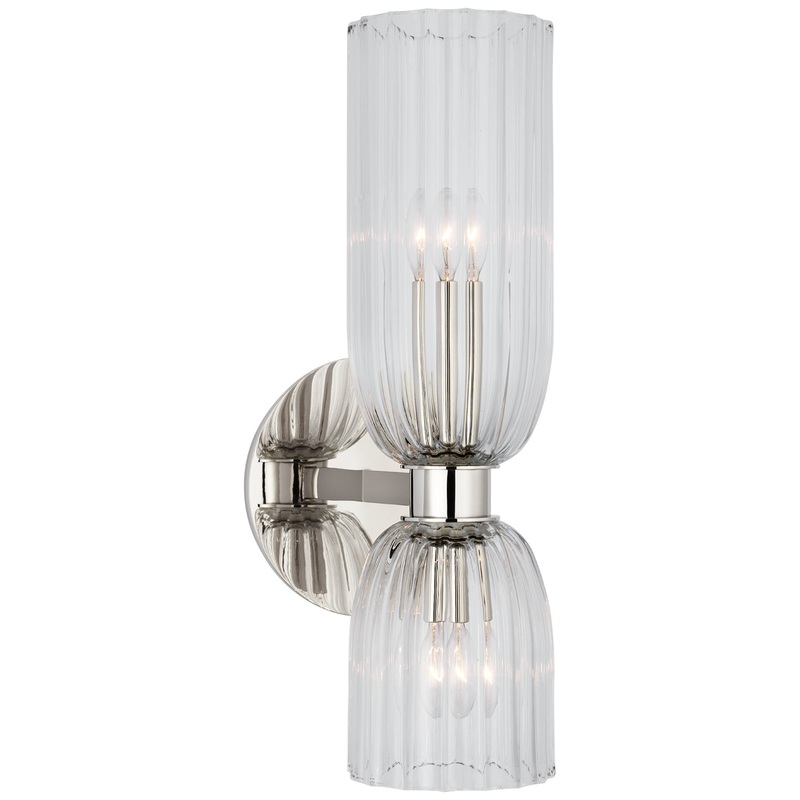 LED Wall Sconce from the Asalea Collection in Polished Nickel Finish by Visual Comfort Signature