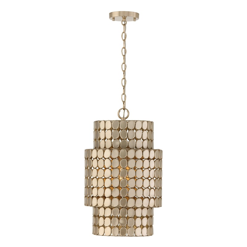 One Light Pendant from the Eliana Collection in Champagne Brass Finish by Capital Lighting
