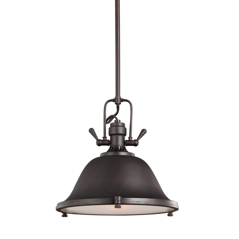 One Light Pendant from the Stone Street Collection in Bronze Finish by Generation Lighting