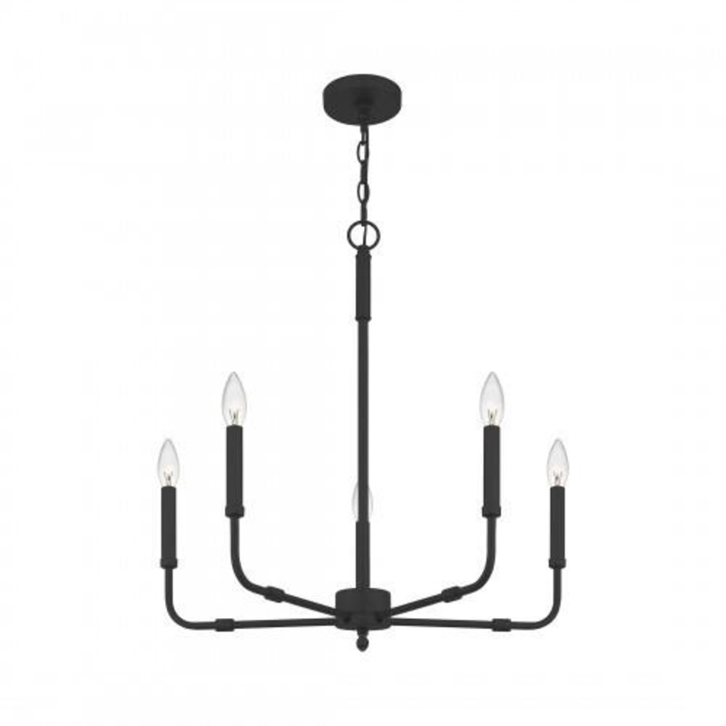 Quoizel ABR5024MBK Abner Chandelier 5 light matte black Chandelier