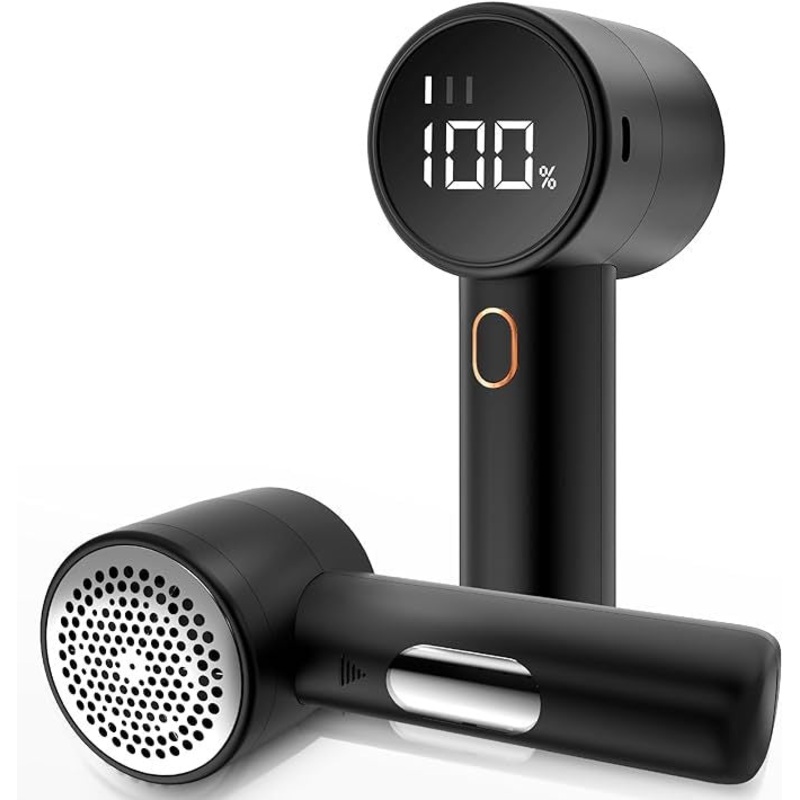 Rechargeable Electric Lint Remover with LED Display – 3 Speed Levels, USB-C Charging, 2600mAh Battery(black)