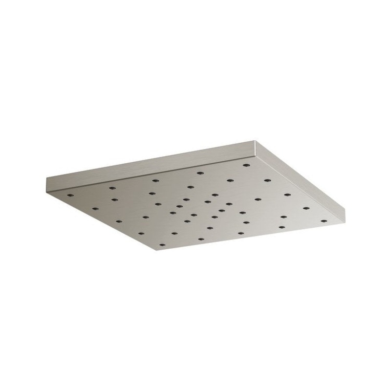 Showerhead Universal Showering 1 Function Linear Round Rain Can Brilliance Luxe Nickel 14 Inch 1.75 Gallons per Minute Square H2OKinetic Drenching Spray