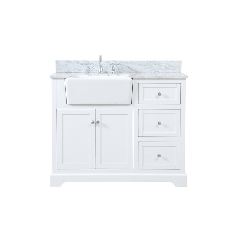 Single Bathroom Vanity from the Franklin Collection in White Finish by Elegant Lighting