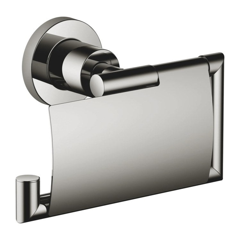 Toilet Paper Holder TARA with Cover Dark Chrome Brass Alloy 3 Inch Wall Mount