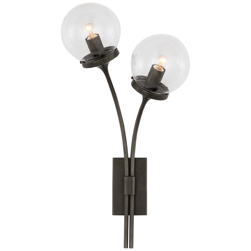 Two Light Wall Sconce from the Prescott Collection in Bronze Finish by Visual Comfort Signature