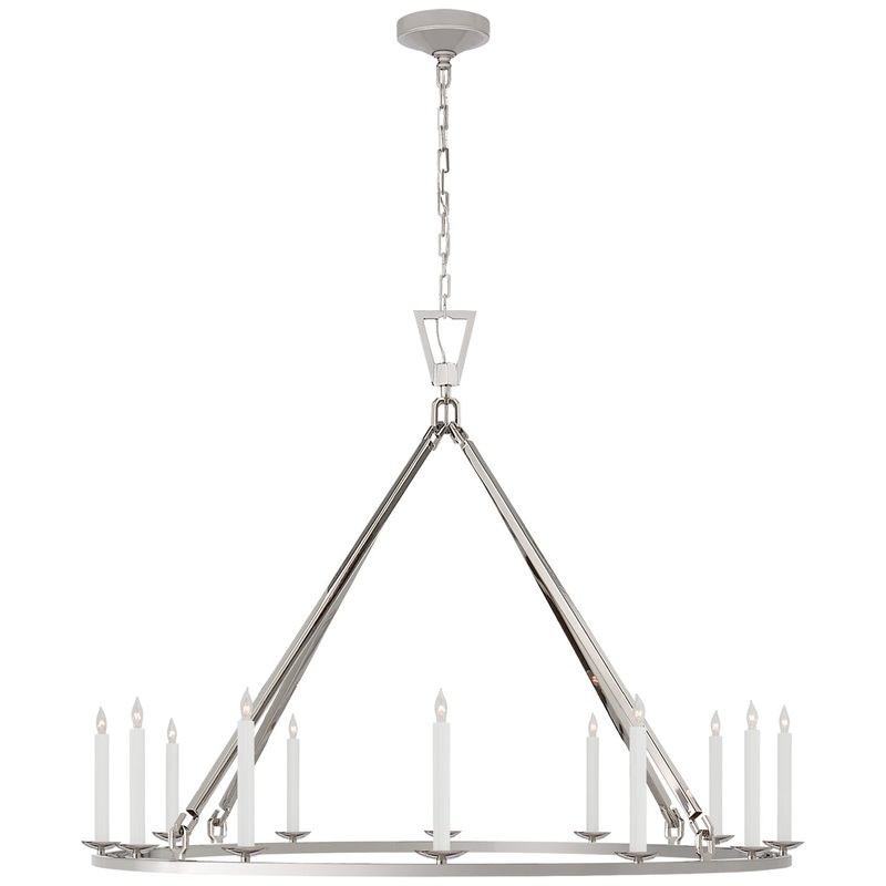 12 Light Chandelier from the Darlana Ring Collection in Polished Nickel Finish by Visual Comfort Signature