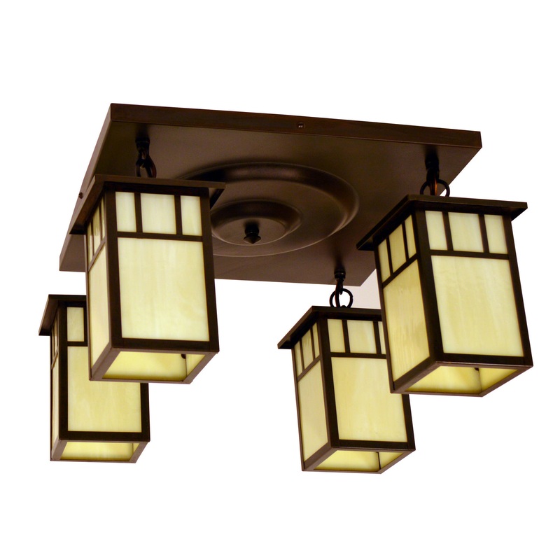 Arroyo HCM-4L/4DTCR-BZ Huntington Four Light Flush Mount Bronze