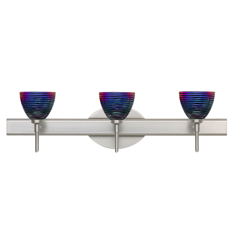 Besa 3SW-1858DW-SN Divi Three Light Wall Sconce Satin Nickel