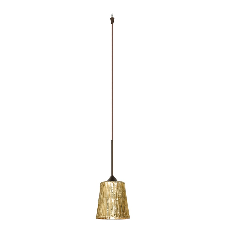 Besa XP-5125GF-BR Nico One Light Pendant Bronze