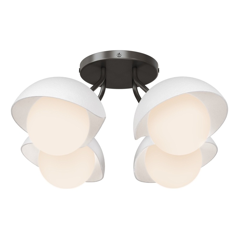 Brooklyn 4-Light Single Shade Semi-Flush Dark Smoke White