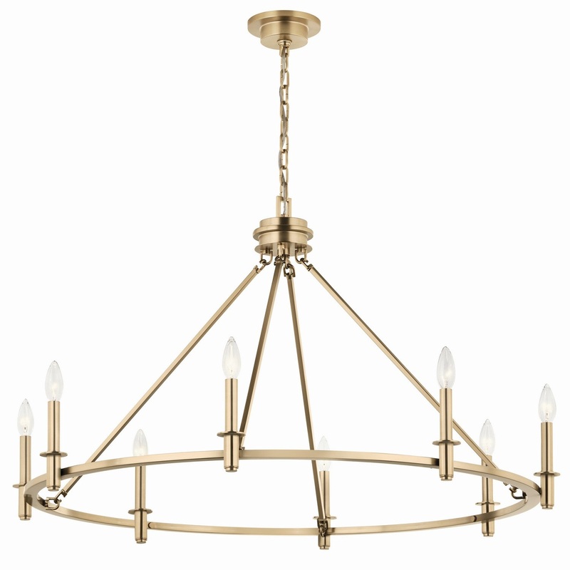 Eight Light Chandelier from the Carrick Collection in Champagne Bronze Finish by Kichler