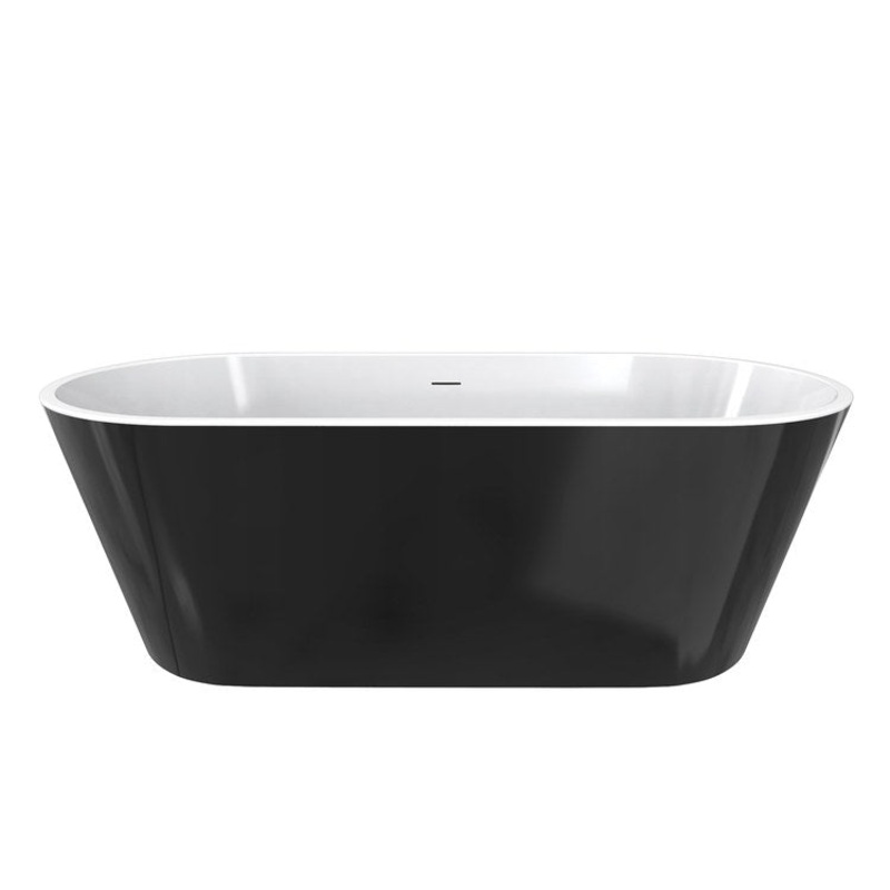 Freestanding Tub Chorale 67 x 31 Inch Soaker White with Black Skirt Center Drain Oval