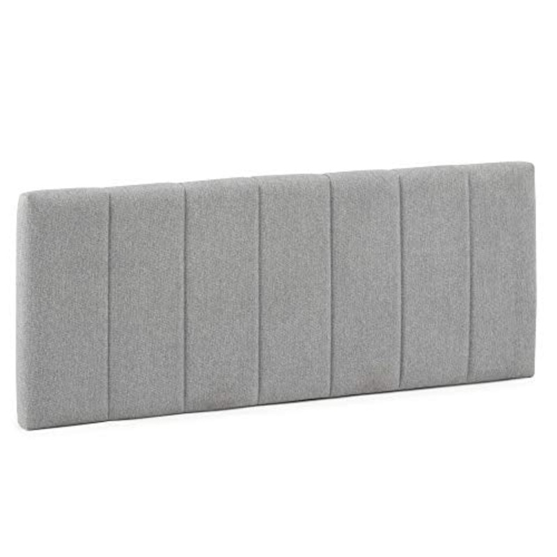 marcKonfort Testiera Rivestita in Tela Creta 160×60 cm Color Grigio, Imbottita con Spuma, rifinita con Effetto capitonn, 8 cm di Spessore, Include Hardware per Il Fissaggio alla Parete