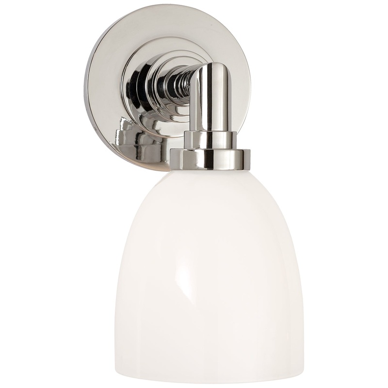 One Light Bath Sconce from the Wilton Collection in Polished Nickel Finish by Visual Comfort Signature