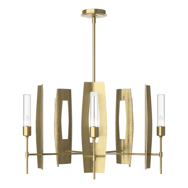 Passage 5-Light Circular Pendant Modern Brass Clear Glass (ZM)