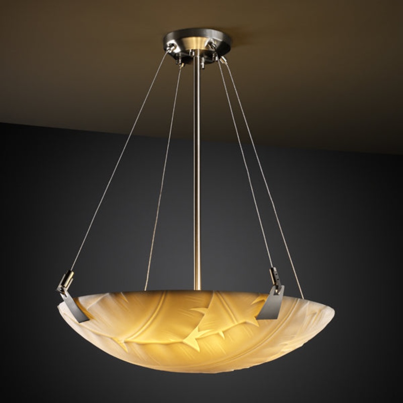 Pendant from the Porcelina Collection in Brushed Nickel Finish by Justice Designs