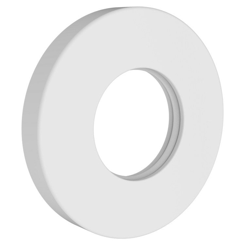 Shower Arm Flange Round Matte White 2-1/4 Inch Brass