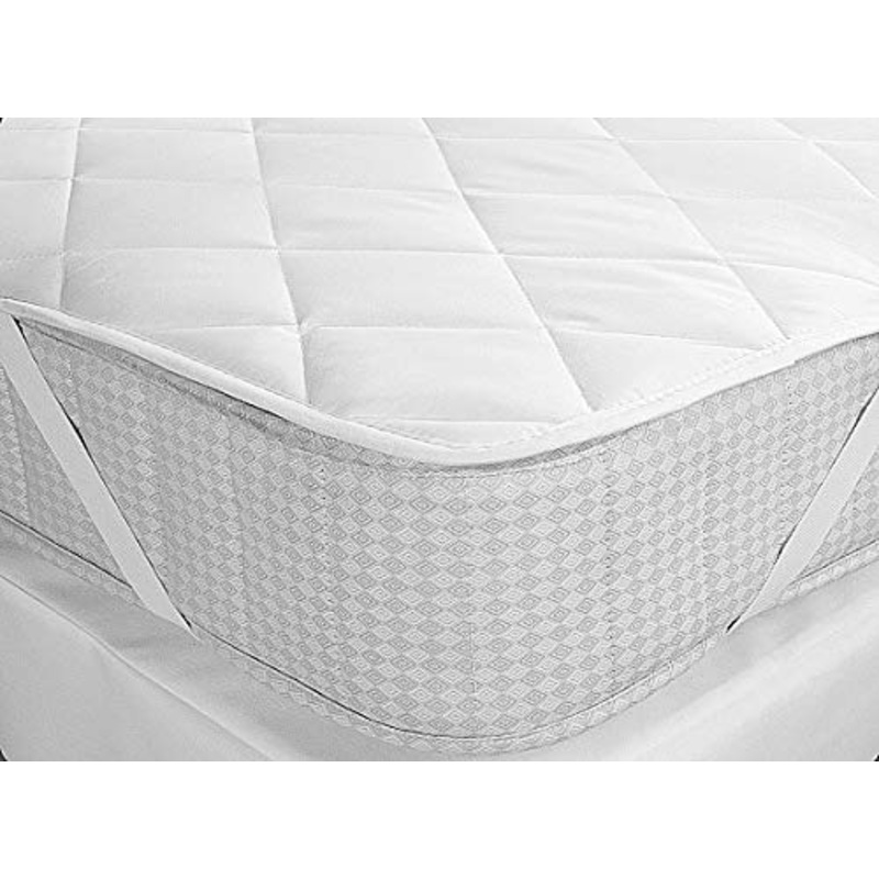 Tata Home Topper Materasso Trapuntato a Quadri Coprimaterasso Imbottito con Elastici Misura Matrimoniale cm 180×200