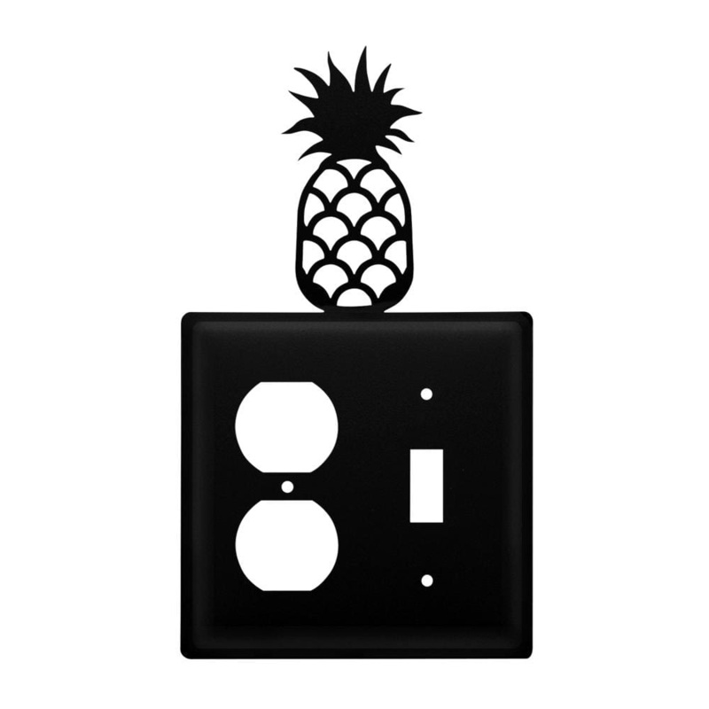 Village Wrought Iron EOS-44 Double Pineapple Single Outlet and Switch Cover