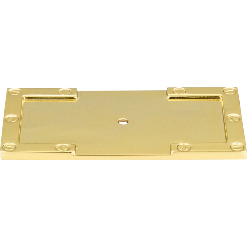 Atlas Homewares Campaign L-Bracket Backplate 3 11/16 Inch Polished Brass