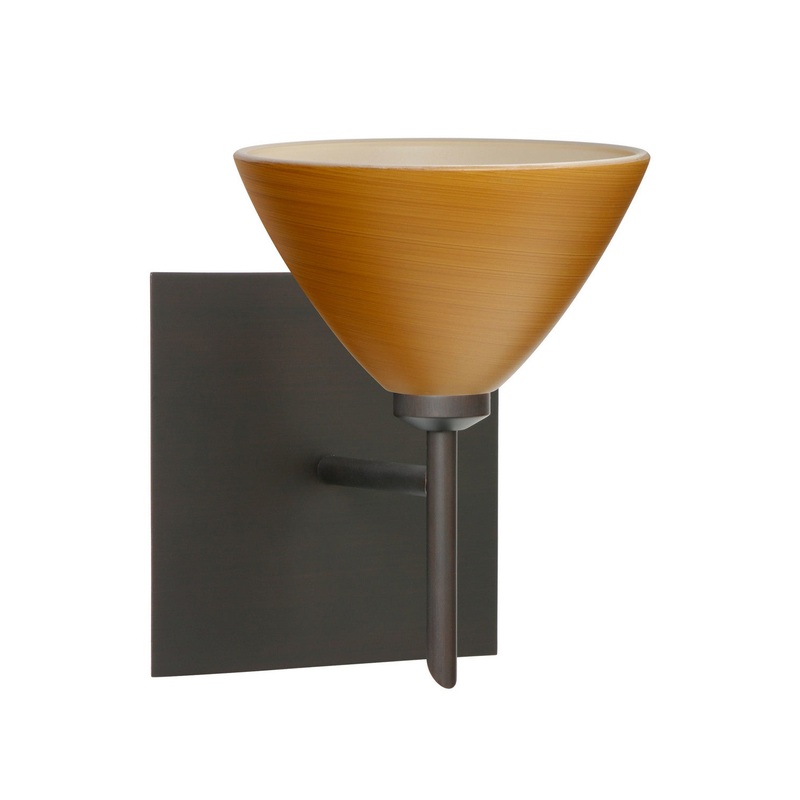 Besa 1SW-1743OK-BR-SQ Domi One Light Wall Sconce Bronze