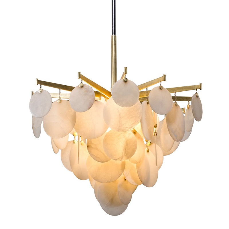 Corbett Lighting 228-43-GL/SS Serenity One Light Chandelier Gold Leaf W Polished Stainless