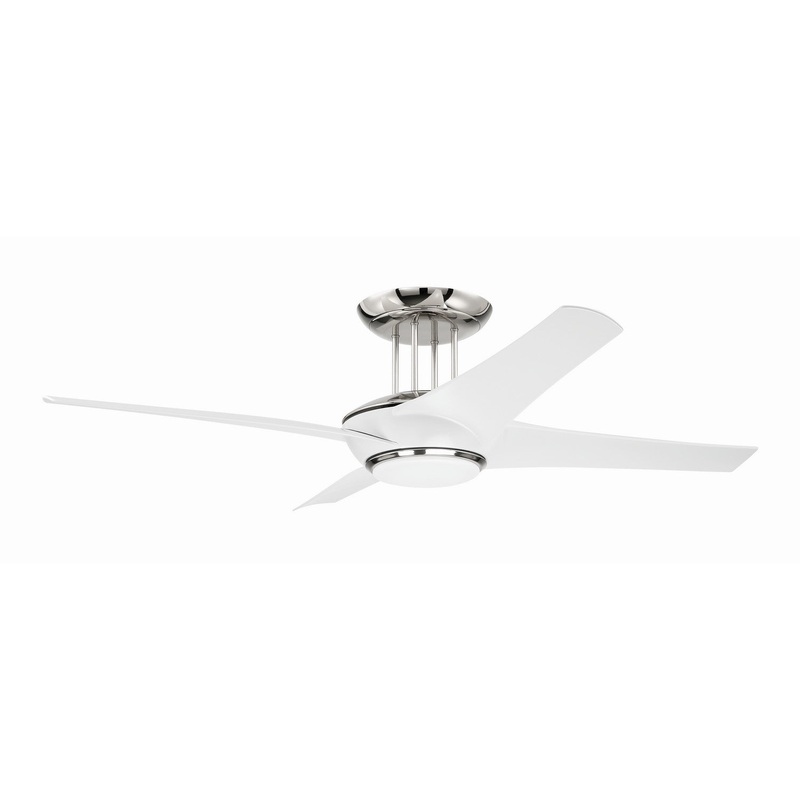 Craftmade CAM54WPLN4 Cam 54″Ceiling Fan White/Polished Nickel
