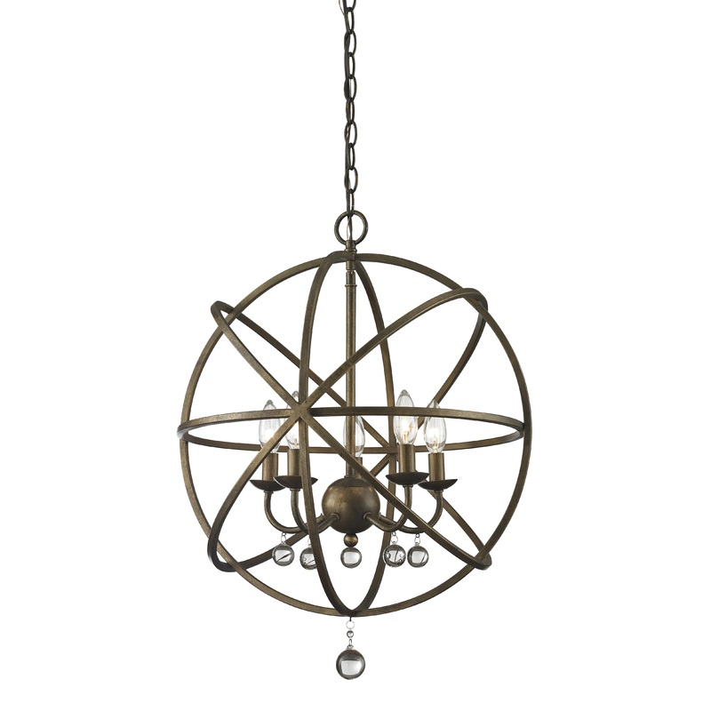 Five Light Pendant from the Acadia Collection in Golden Bronze Finish by Z-Lite