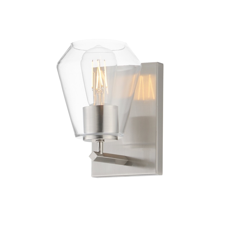 Geode 1-Light Sconce Satin Nickel