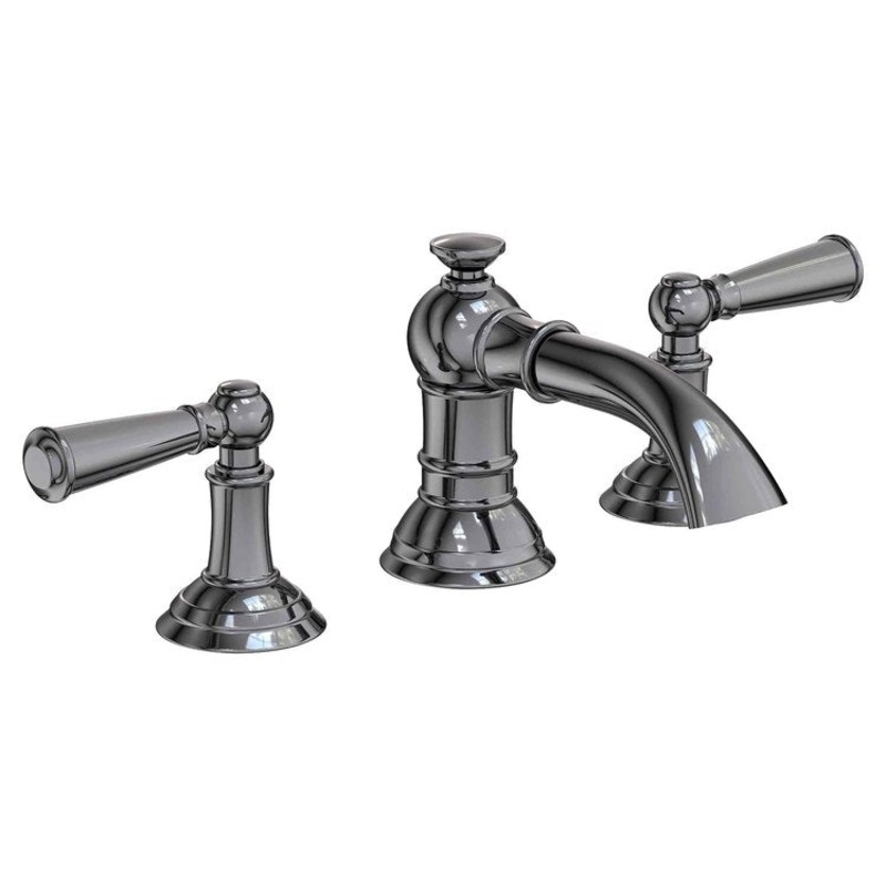 Lavatory Faucet Aylesbury Widespread 8 to 20 Inch Spread 2 Lever ADA Midnight Chrome 1.2 Gallons per Minute Brass Spout Height 1-13/16 Inch