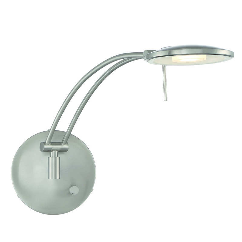 LED Wall Sconce from the Dessau Turbo Collection in Satin Nickel Finish by Arnsberg