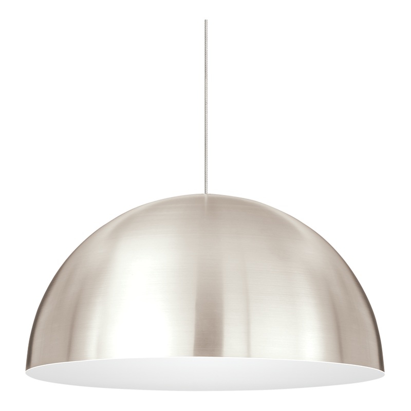 Mini Powell Street Pendant MonoRail Satin Nickel with Satin Nickel/White