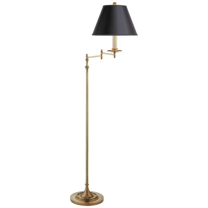 One Light Floor Lamp from the Dorchester Collection in Antique-Burnished Brass Finish by Visual Comfort Signature