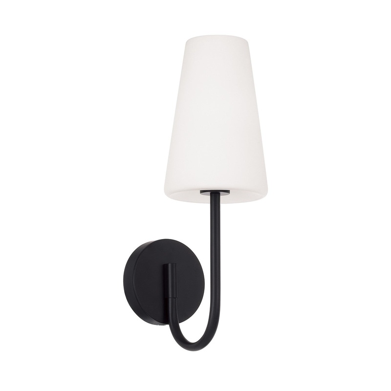 One Light Wall Sconce from the Averitt Collection in Matte Black Finish by Capital Lighting