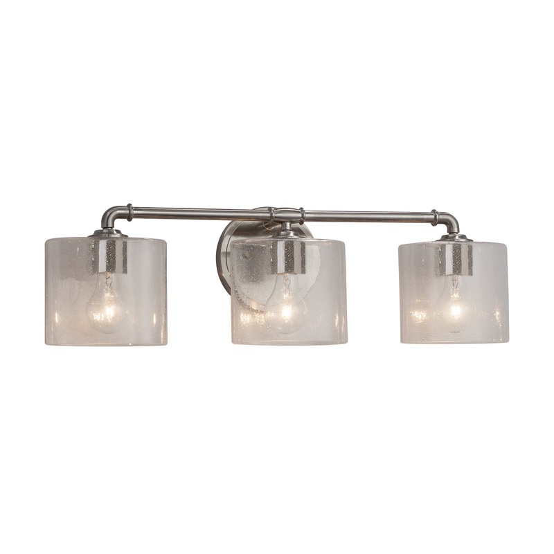 Three Light Bath Bar from the Fusion Collection in Brushed Nickel Finish by Justice Designs