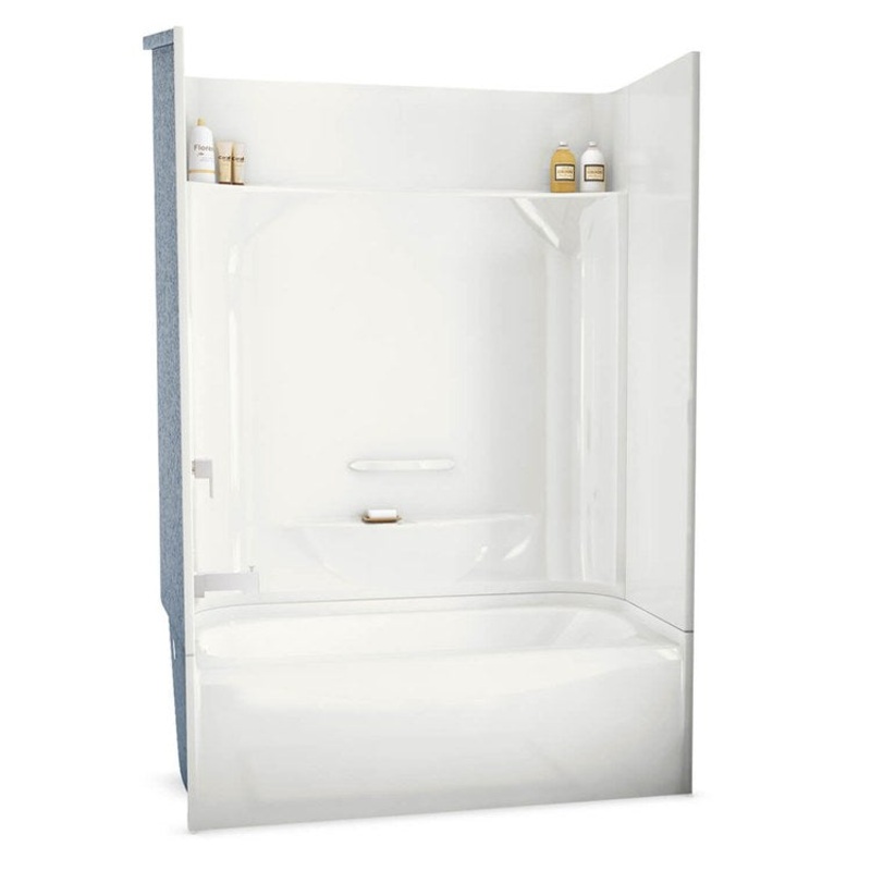 Tub and Shower Module 53-7/8 x 29 x 77-1/2 Inch AcrylX Left Drain White Alcove