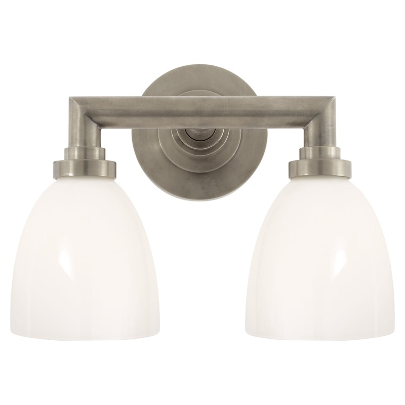 Two Light Bath Sconce from the Wilton Collection in Antique Nickel Finish by Visual Comfort Signature