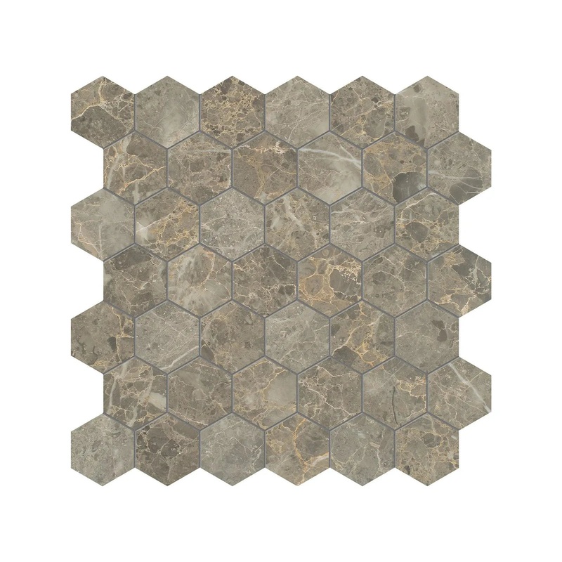 2″ Hex Velutto Ash Honed Marble Mosaic 1 Sheet = .99 Sqft Hexagon