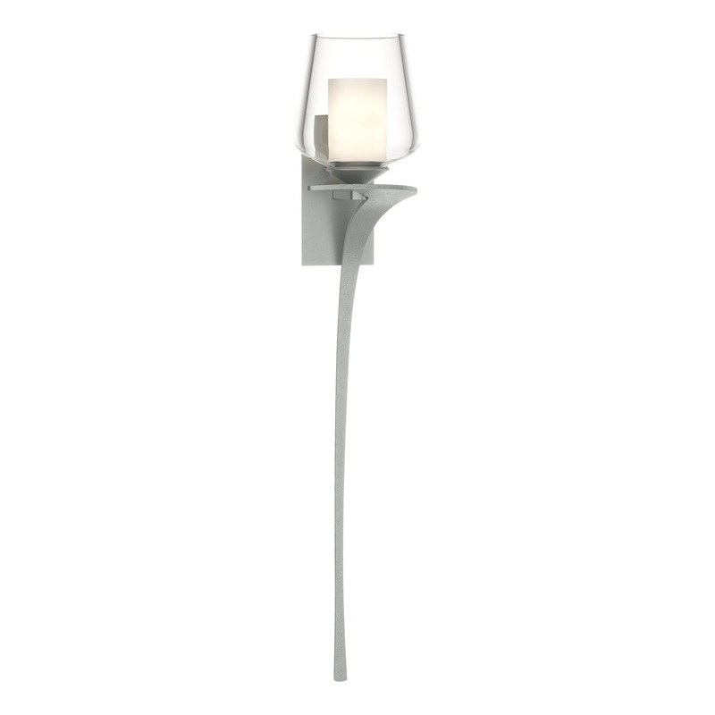 Antasia Double Glass 1-Light Sconce Vintage Platinum Right