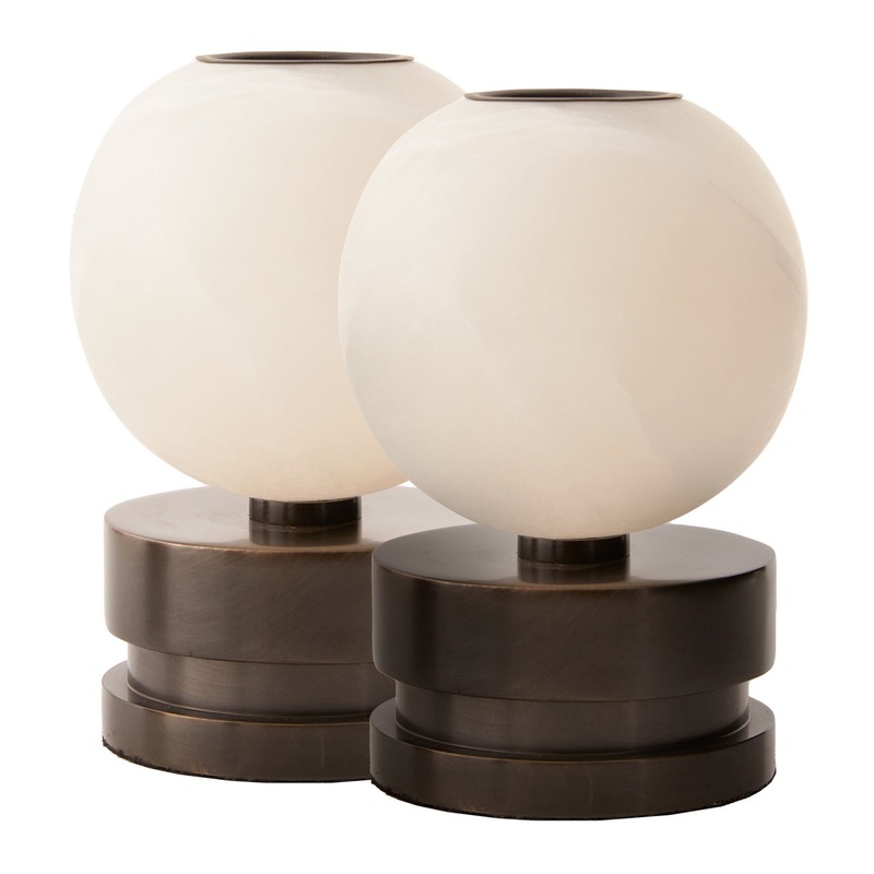 Arteriors 9253 Pluto Candleholders, Set of 2 White (Discontinued)