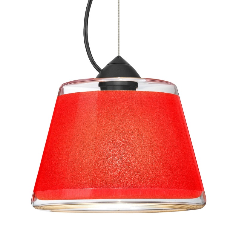 Besa 1KX-PIC9RD-BK Besa Pica 9 Pendant One Light Pendant Black