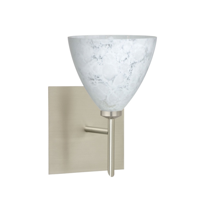 Besa 1SW-177919-SN-SQ Mia One Light Wall Sconce Satin Nickel