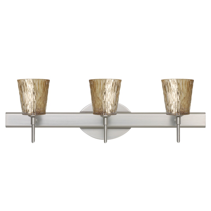 Besa 3SW-5125GF-SN Nico Three Light Wall Sconce Satin Nickel