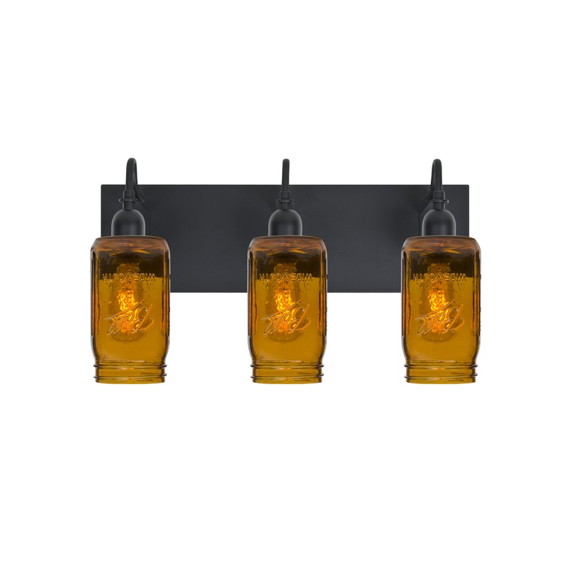 Besa 3WG-MILO4AM-EDIL-BK Milo Three Light Wall Sconce Black